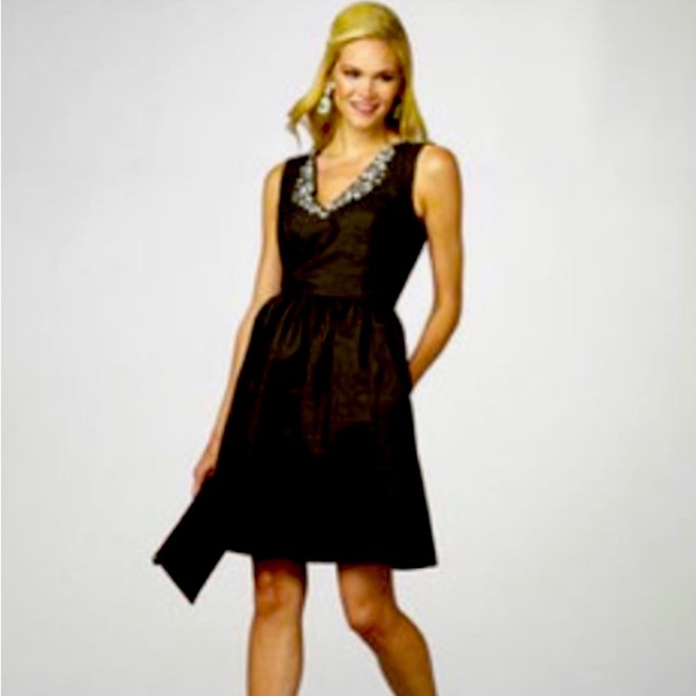 Lilly Pulitzer Cocktail Little Black Dress with Jewels size 14 ECU